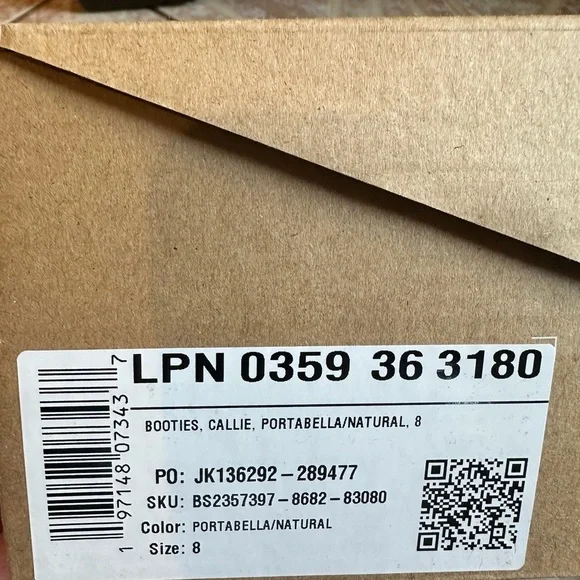 JustFab Tan Heeled Boots with Cream Fur Trim - Picture 2 of 13